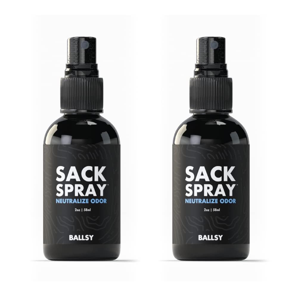 Ballsy Body & Groin Spray – Deodorant for Men - Neutralize Odor & Skin Irritation w/Tea Tree & Aloe Vera Extracts - Cruelty, Sulfate & Paraben-Free Deodorant Spray, 2 oz, 2 Pack